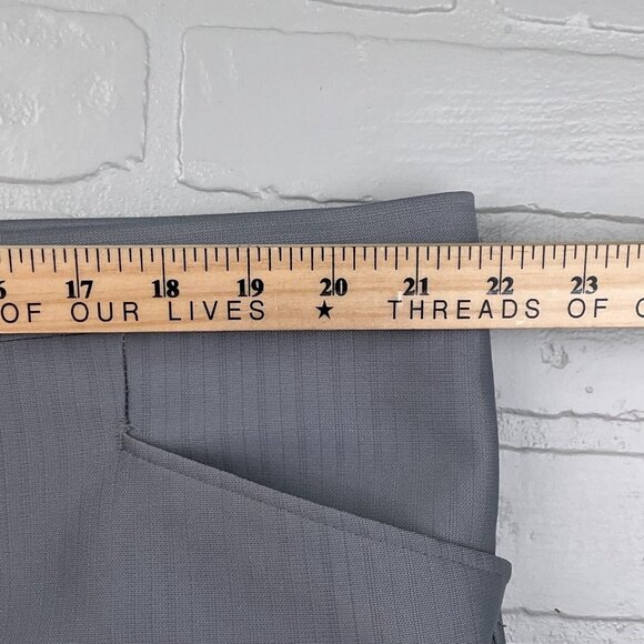 Phoenix Clothes Suit Men 46 42Wx30.5L Gray Embossed Stripe Tailored 70s 80s - Picture 15 of 16